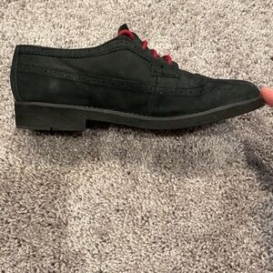 Ralph Lauren Imogen Black Suede Oxford Casual Wingtip Shoes - Size 9 B